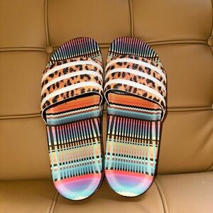 Adidas, Leopard Slides, Size 10 Women’s/ Size 8 Men’s, NWOT’s